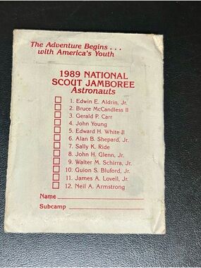 Vintage Astronaut Checklist Envelope with Red Print